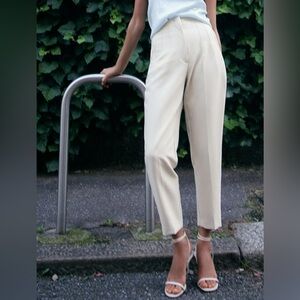 Zara High Waist Trousers (oyster white)